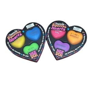 2x SchyIIing Needoh 2026 Heart  Stress Ball Silicone Squeeze Ball Sensory Toy